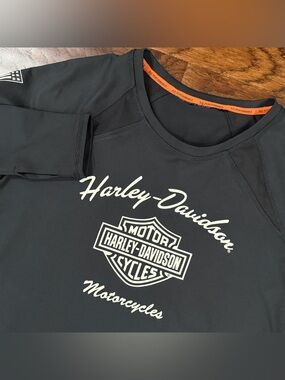Harley-Davidson Womens Long Sleeve Performance Top Med Black Thumbholes Coolcore